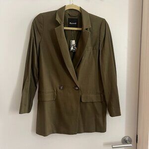 NWT Madewell Olive Green Double Breasted Blazer